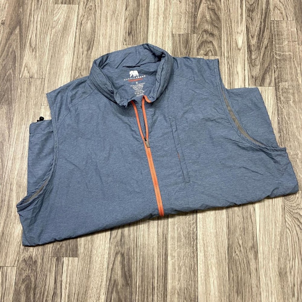 NORMAL BRAND Performance Zip Up Blue Lined Lightweight Vest Men's Size XL